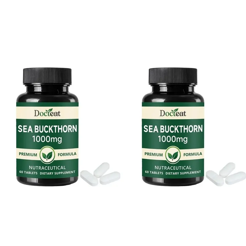 Docteat Sea Buckthorn 1000mg Comprimidos Diariamente Função Imune Suporte Nutrição Antioxidante Vitamina C Zinco Vitamina D3 60 Comprimidos