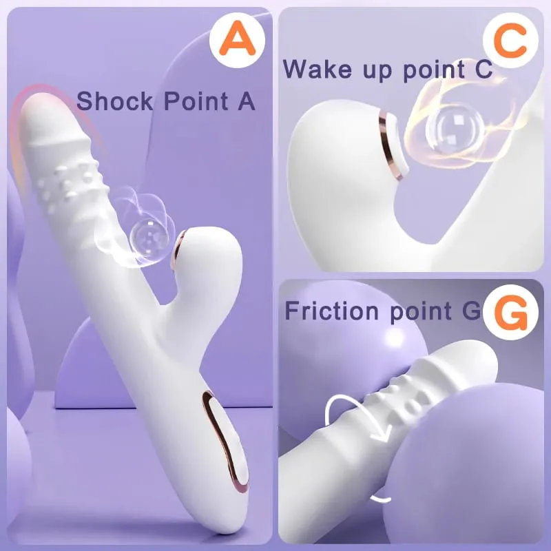 Vibrador de brinquedos sexuais vibrador empurrando com vários modos de vibração/sucção multifuncional à prova d'água empurrando com lambida