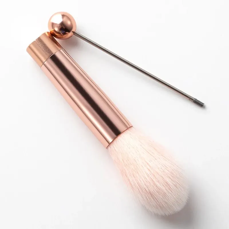 【5 peças pincel de sombra com contas diy pincel cosmético com contas kit de ferramentas de pincéis de maquiagem com cabo de metal durável pincéis de maquiagem para os olhos
