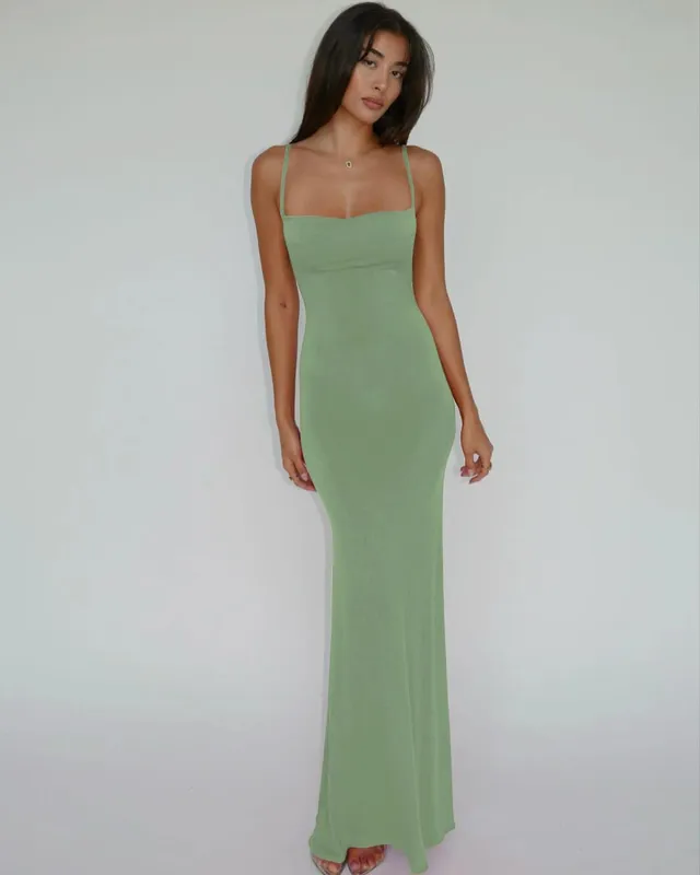 Hugcitar verão sólido sem mangas sem costas elegante sexy bodycon y2k maxi vestido de baile roupas femininas festa de aniversário casual y2k