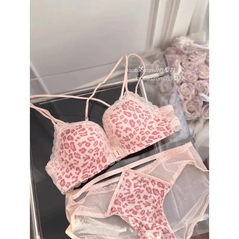 Petite conjunto de sutiã com fecho frontal, estampa de leopardo, push up, costas nuas, sexy, lingerie para festa, impulso, busto, show, formato mais completo, 32-38ab, mais vendido — image 4