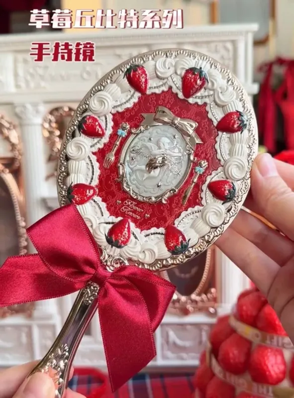 Flower Knows Handheld Makeup Mirror Air Cushion Comb All Series Relief Pattern Limited Color Makeup Tool Kit