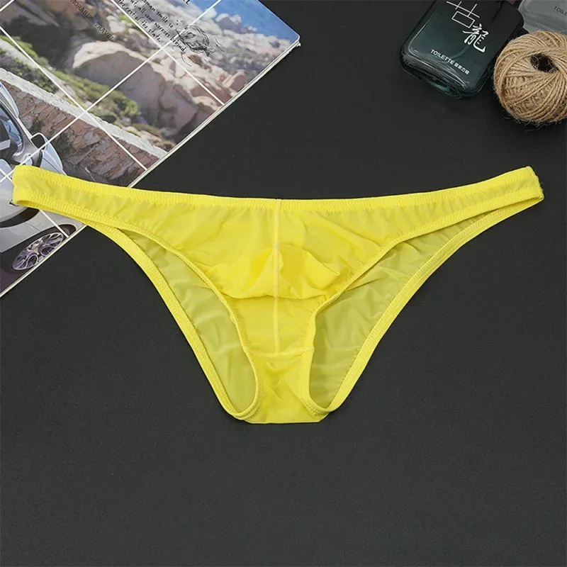 1PC Summer New Underwear Men's Ice Silk Briefs Ultra-thin Transparent Breathable Sexy Comfortable Low Waist Underpants for Men — image 22