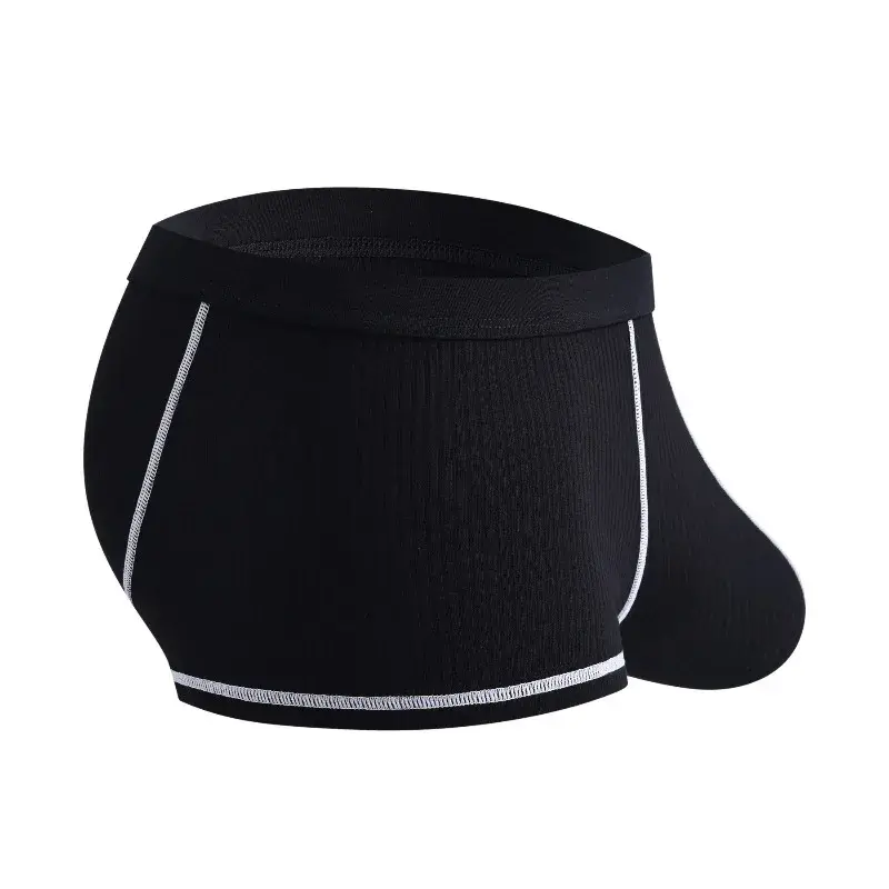Cueca boxer masculina grande, bolsa escrotal, estiramento sólido, cintura baixa, respirável, bolsa de cornete em u, tronco confortável