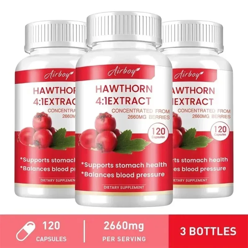Hawthorn Berry Extract Capsule - Supports Digestive Health Promotes Energy Production Blood Circulation and Boosts Immunity