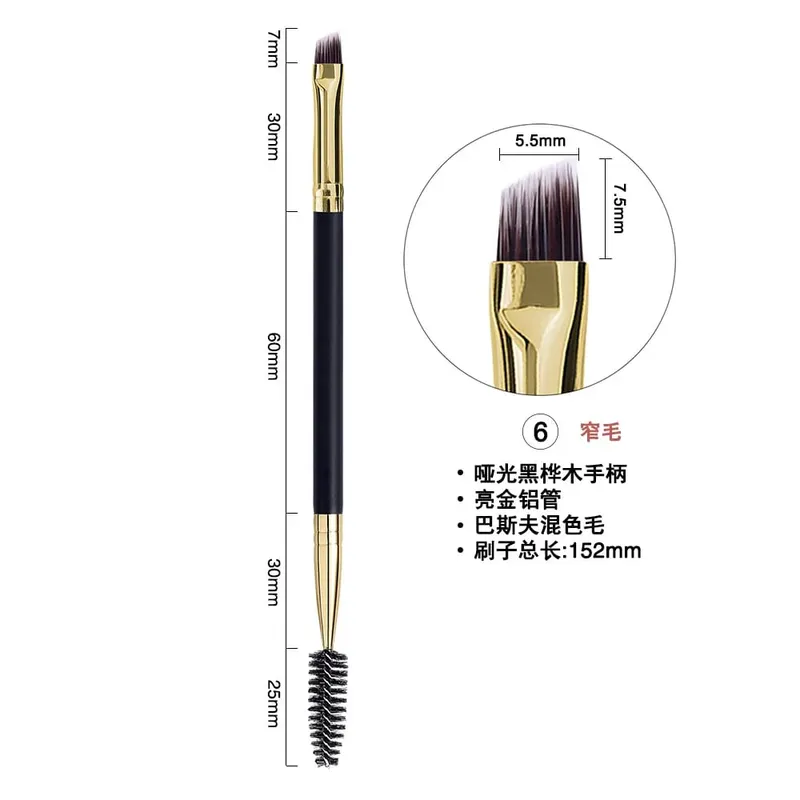 Pincel de sobrancelha com logotipo personalizado, 100 peças, cabeça dupla, cílios, cosméticos, pincéis de maquiagem, delineador, ferramentas de pincel de maquiagem