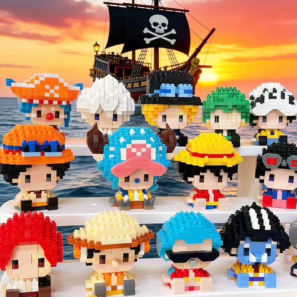 Anime bloco de construção chopper buggy montagem micro bloco de construção zoro robin personagem modelo mini tijolos figura brinquedos para presente