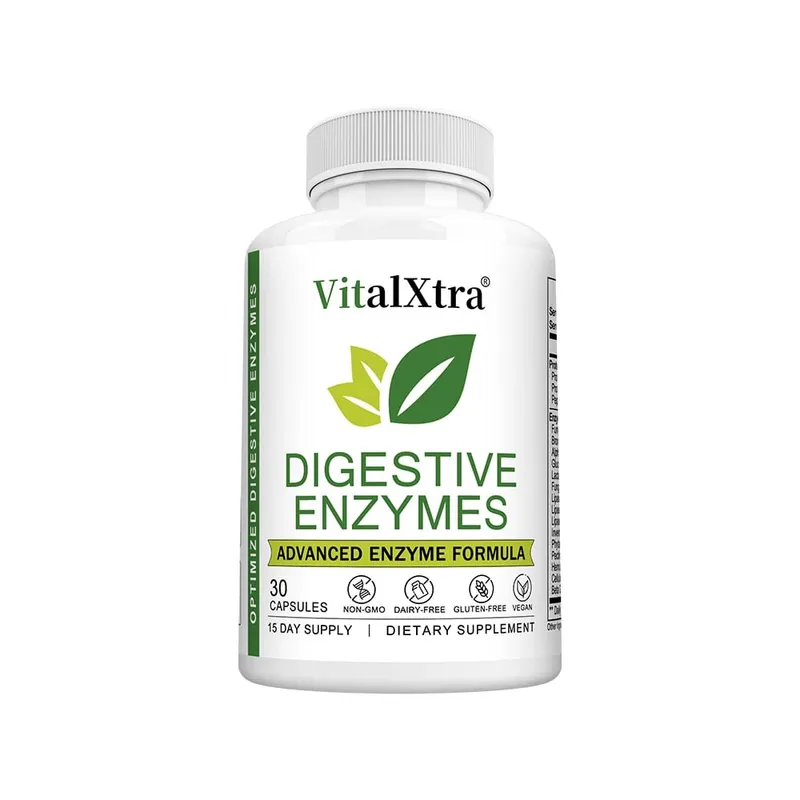 Digestive Enzymes Capsules - Most Essential Digestive Enzymes (Amylase Lipase Bromelain Lactase Cellulase Invertase)