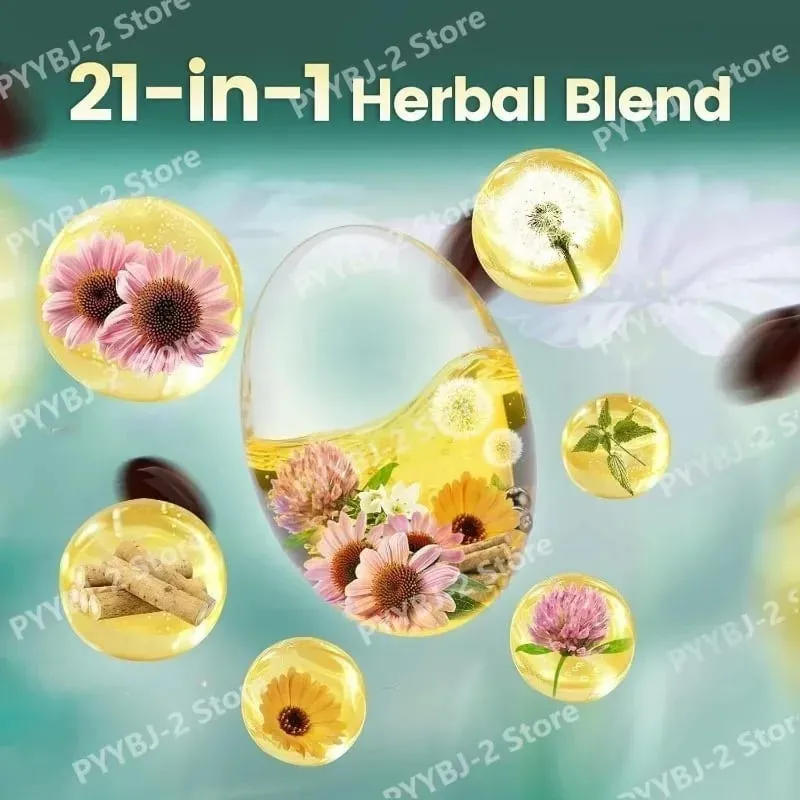21 em 1 4275 mg Cápsulas de Drenagem Linfática Sistema de Suporte 240 Cápsulas Softgel com Mistura de Ervas e Dente de Leão Bardana e Cúrcuma — image 5