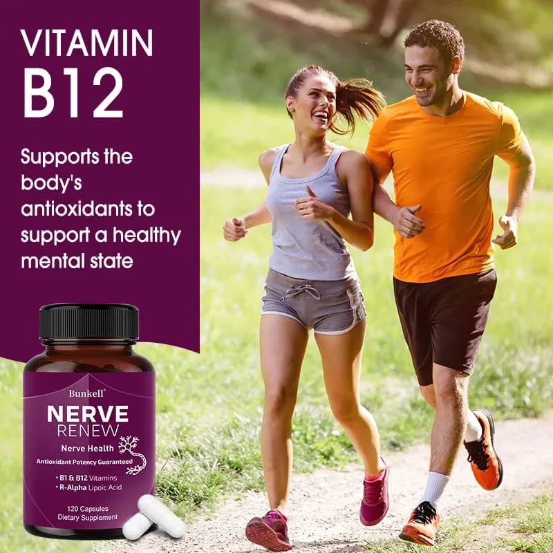 Suplementos de suporte nervoso - Suporta função nervosa saudável, circulação sanguínea, antioxidante 120 cápsulas