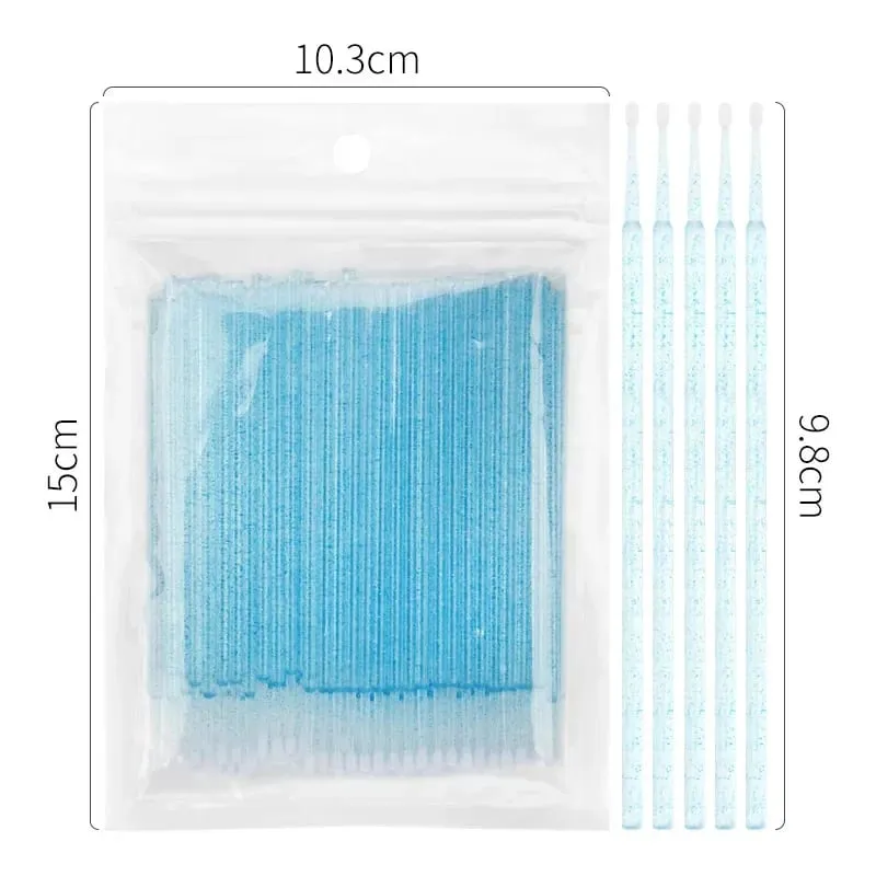 500/1000PCS Eyelash Brushes Crystal Swab Microbrushes Eyelash Extension Brush Grafting Lash Removing Applicators Makeup Tool — image 2
