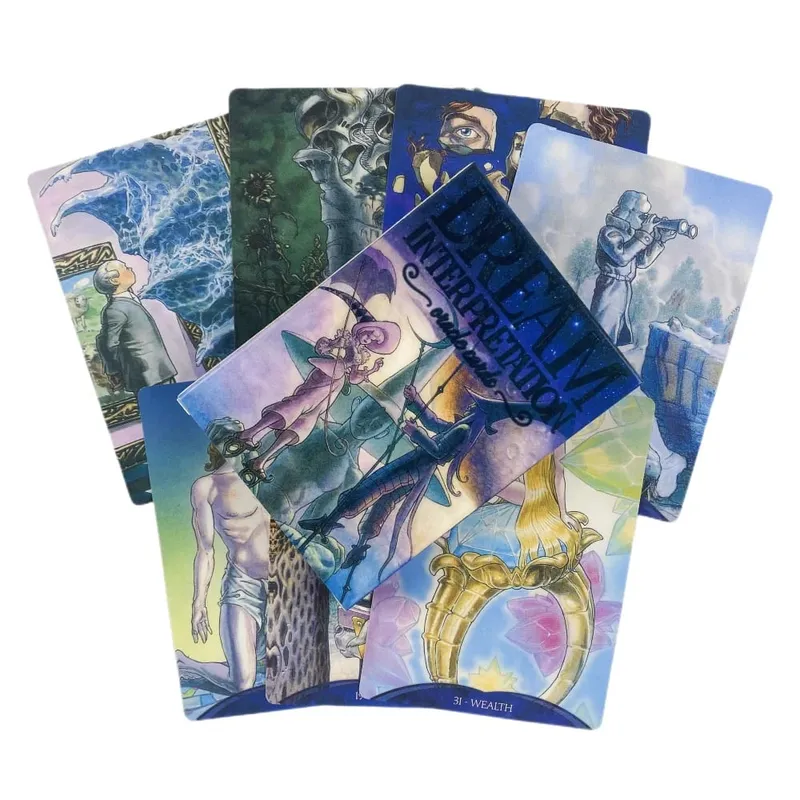 Cartas oracle de interpretação de sonhos, 39 cartas coloridas, instruções em pdf, brochura, jogo de cartas de tarô
