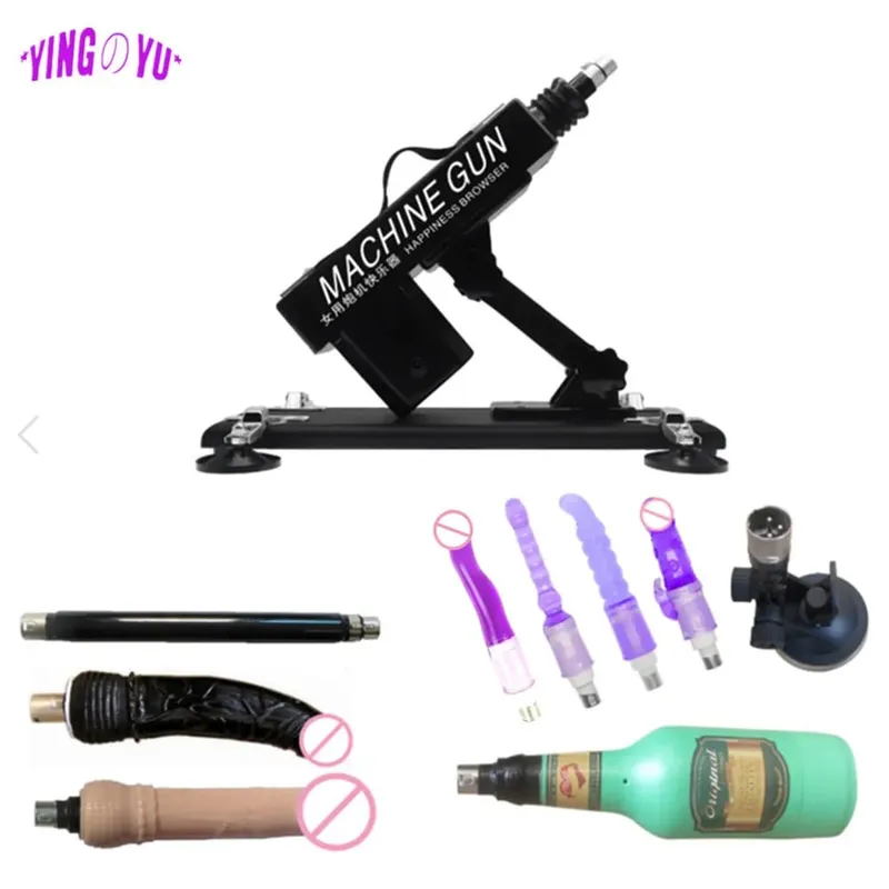 Máquina sexual vibartor automática, motor forte, com acessórios de vibrador, arma ajustável, máquina de amor, brinquedos sexuais para homens, mulheres, jogo adulto