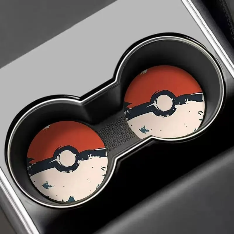 Pokémon Coaster Anime Periférico Personalidade Tendência Prático Carro Coaster Novo Modelo Antiderrapante Cartoon Coaster