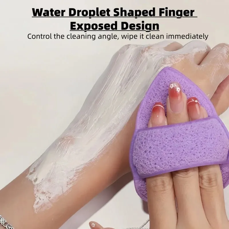 4PCS/Lot Natural Exfoliating Pocket Face Cleansing Puff New Water Drop Shape Konjac Sponge Cosmetic Puff Face Cleaning Tool