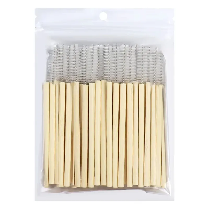 50 pçs alça de bambu escovas de cílios rímel varinhas aplicador cílios extensão escova sobrancelha spoolie escovas ferramenta de maquiagem