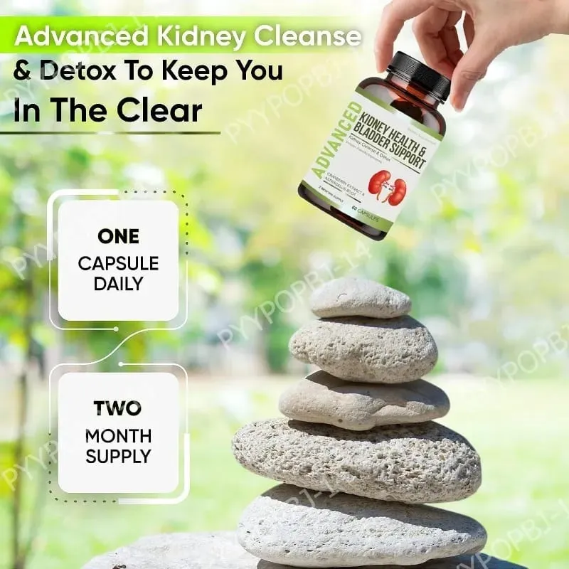 Suplemento de suporte renal para restauração renal com Chanca Piedra Cranberry Juniper Berries para desintoxicação e saúde da bexiga 60 contagens
