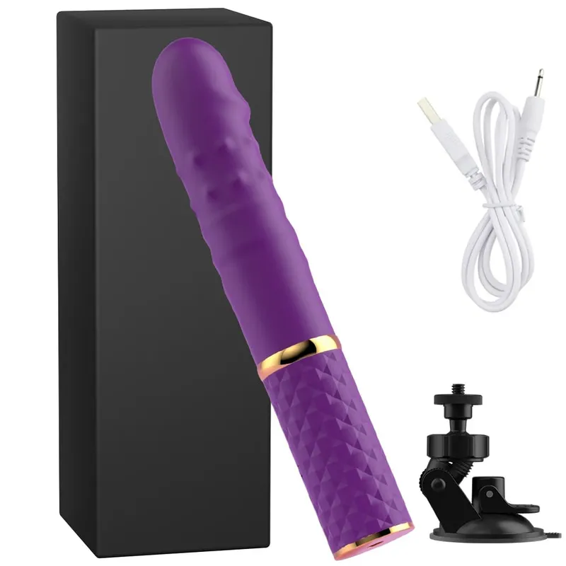 Vibrador telescópico vibrador automático para cima massageador ponto g empurrando buceta retrátil vibrar brinquedos sexuais de tamanho grande para mulheres