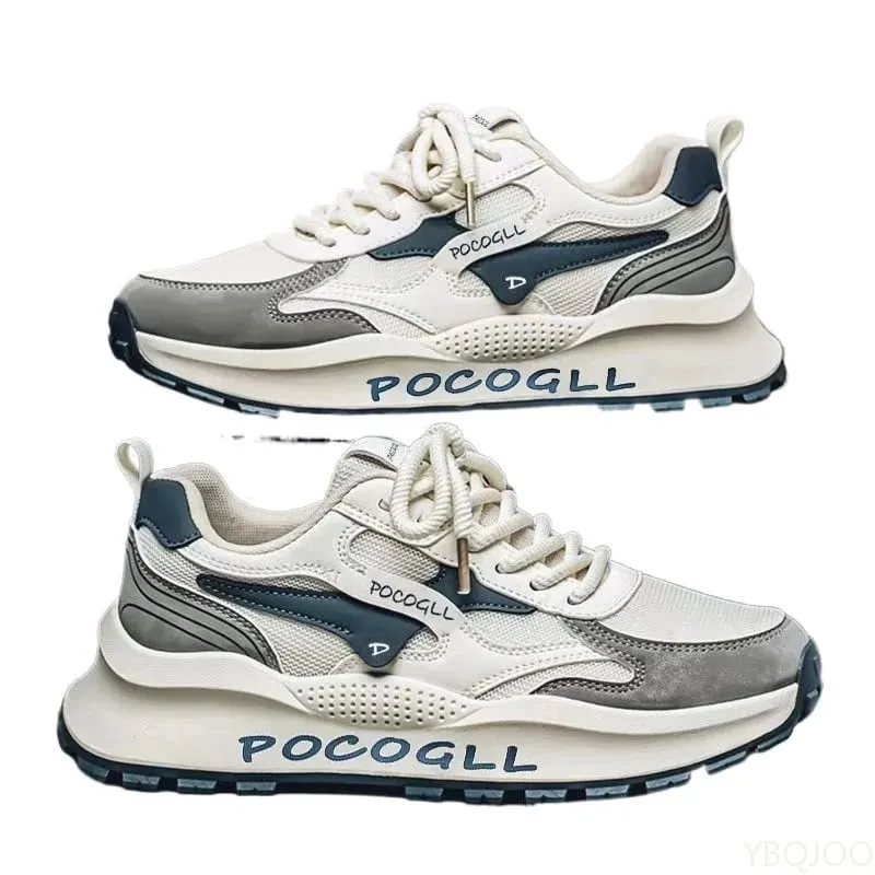 Novo verão moda versátil altura aumentando sapatos malha respirável sapatos de sola macia casual confortável tênis masculino