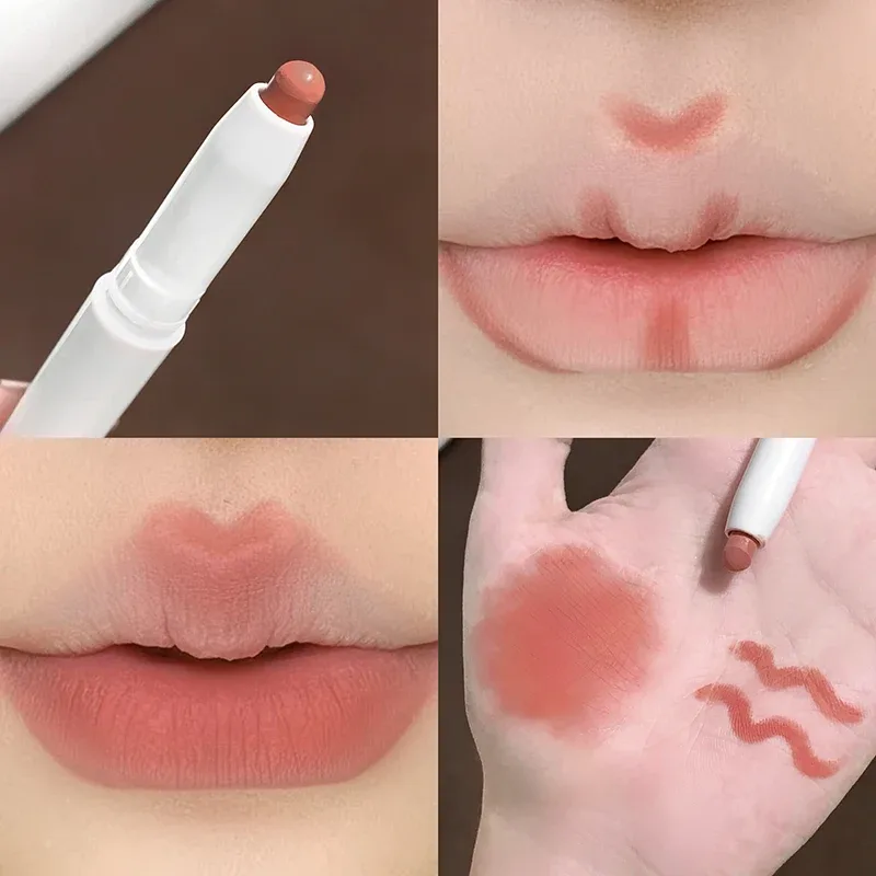 Lápis delineador labial fosco, à prova d'água, multiuso, suave, veludo, contorno labial, caneta modeladora, contorno labial rechonchudo, maquiagem duradoura