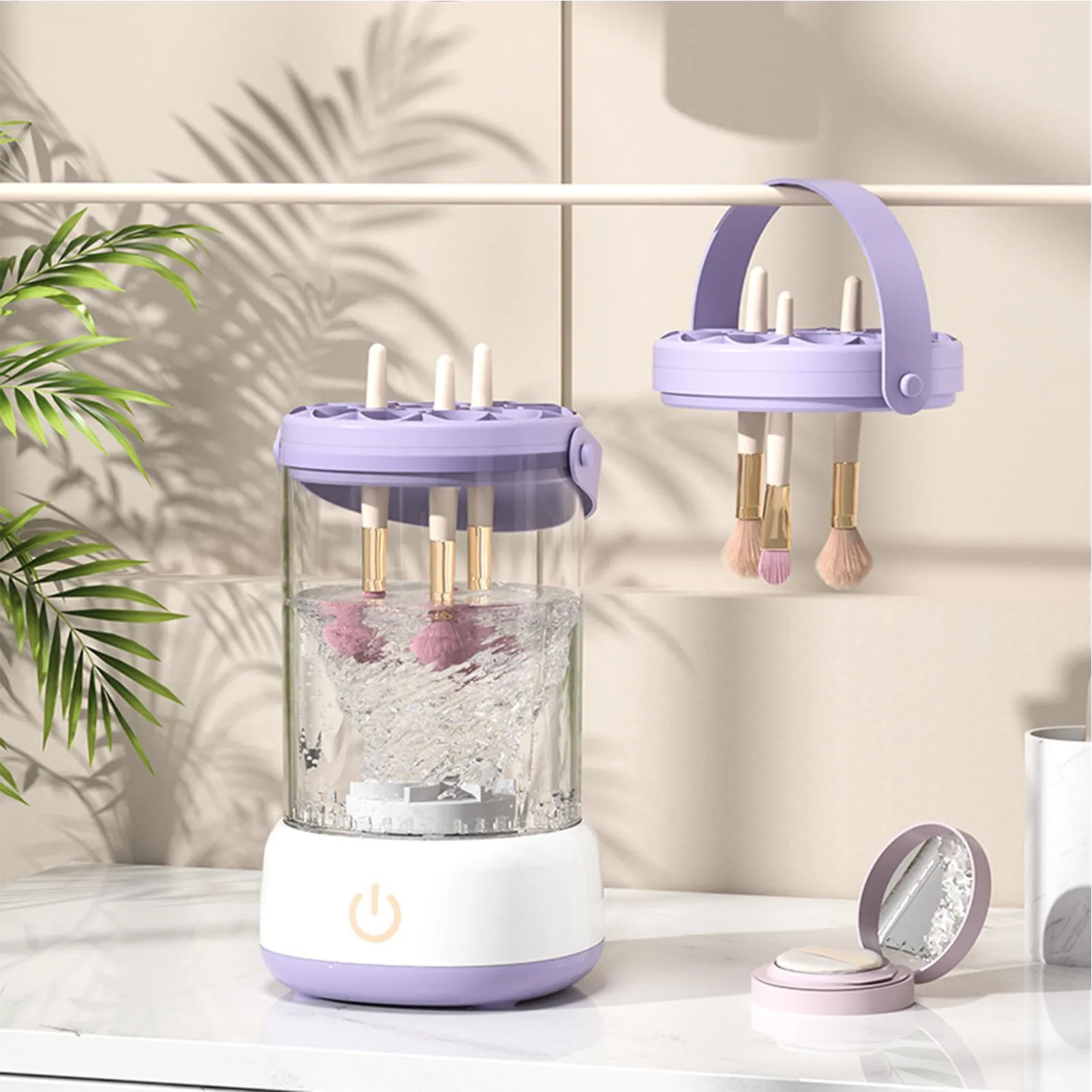 Limpador de pincéis de maquiagem profissional, ferramenta de maquiagem, lavadora portátil automática de pincéis cosméticos, máquina de limpeza para casa, vaidade, viagens
