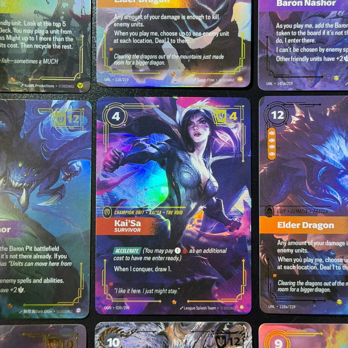 Runes Riftbound OGN Origin Genesis UNL Unleashed KaiSa Elder Dragon Collectible Alt Art Showcase Exclusive Holo Foil Proxy Card