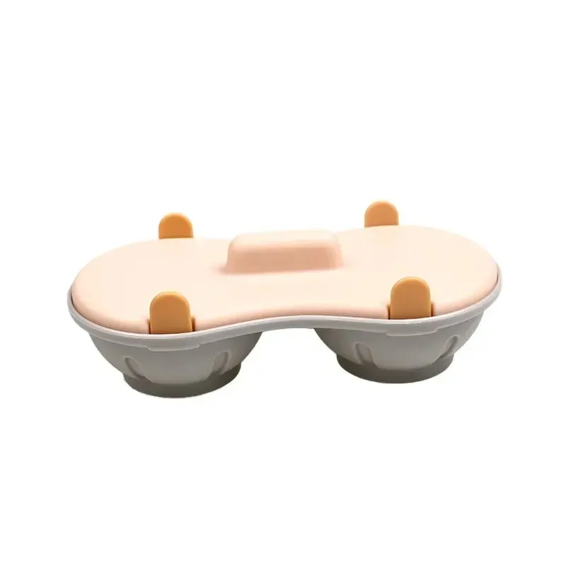 Escalfador de ovos de micro-ondas eficiente, escalfador de ovos duplo, cozinhar ovos escalfados com cesta de drenagem removível, calor para cozinha