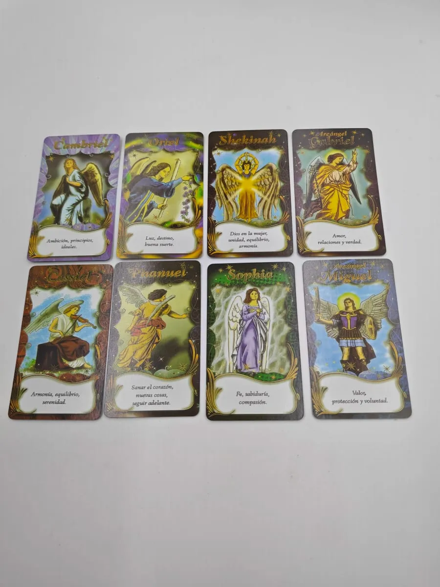 Angeles Oracle Cards Espanhol Ver. Baralho de 40 cartas com guia de cartas de tarô de adivinhação (Baraja De Los Ángeles) Presente revelador