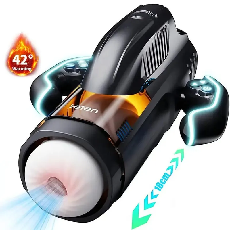 Masturbador masculino automático com modos de sucção, máquina de aquecimento, display lcd, brinquedo sexual adulto para homens