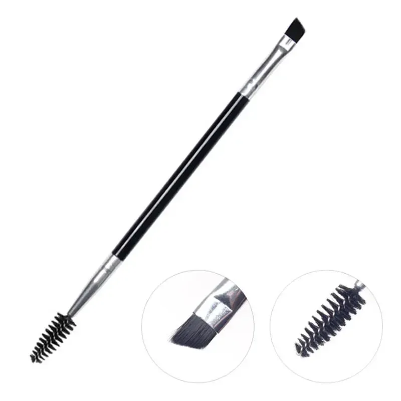1pc 2 em 1 escova de sobrancelha de cabeça dupla + escova de cílios ferramentas de maquiagem pincéis cosméticos cílios maquiagem pincéis brochas maquillaje — image 3