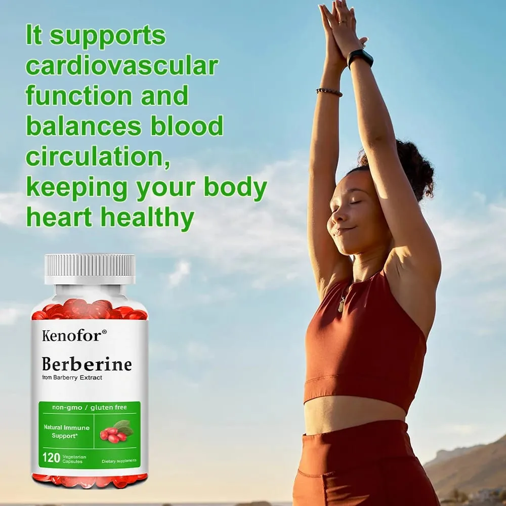 Premium Berberine Supplement Capsules - Supports Immune System Healthy Food Antioxidant NON-GMO