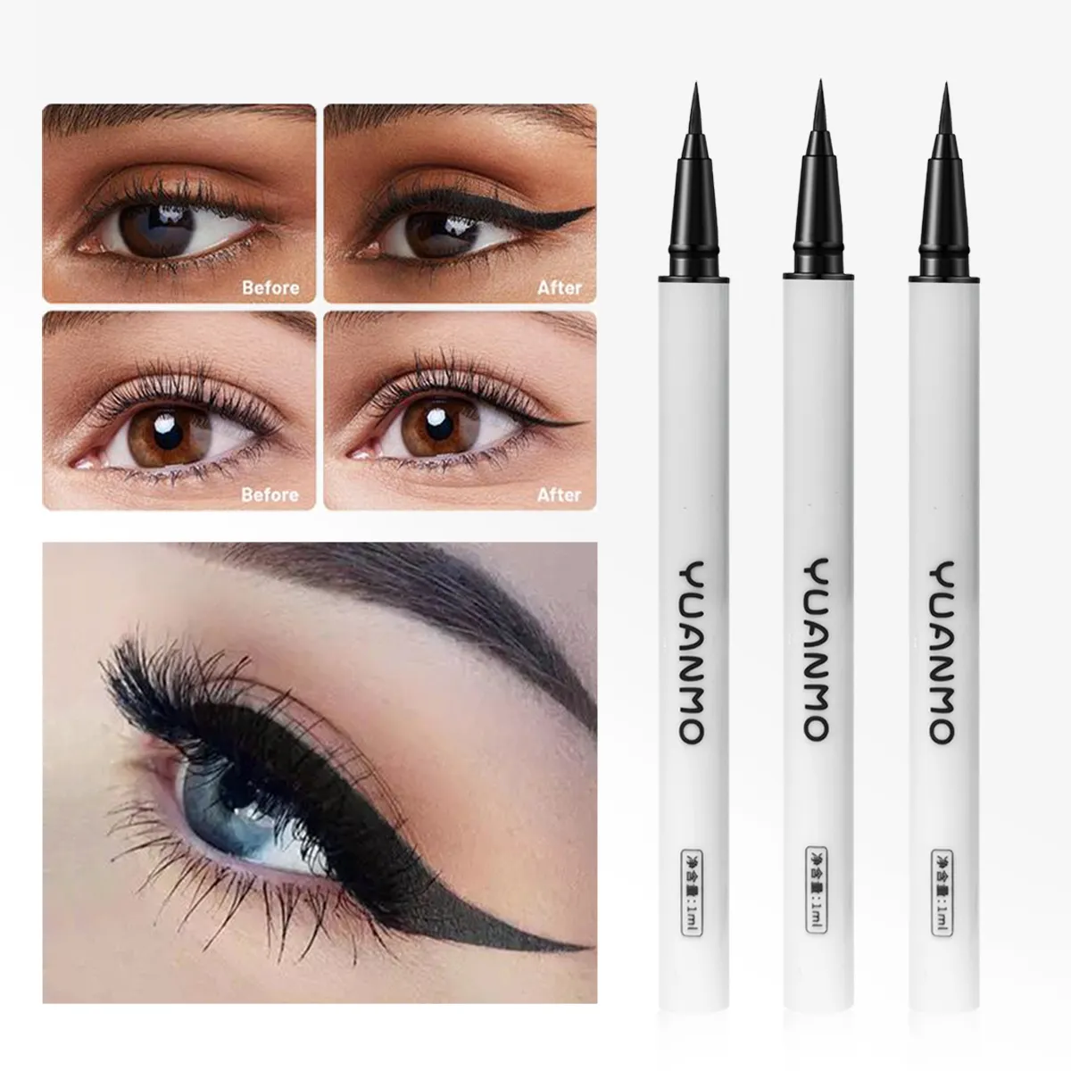Long-lasting smooth matte finish water-resistant and stain-resistant liquid eyeliner pen eye makeup eyeliner cosmetic product