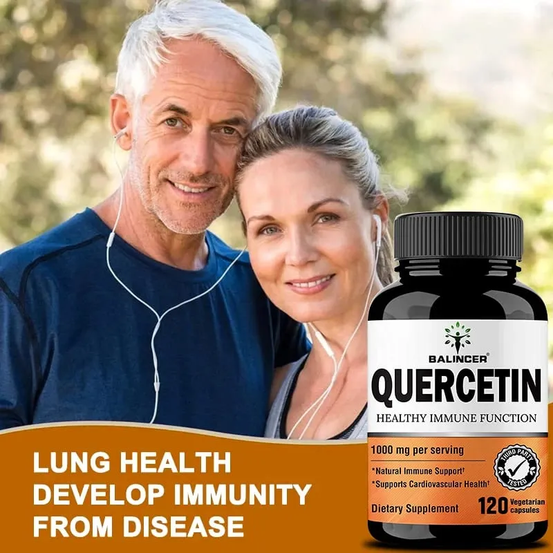 Extrato de quercetina - 1000 mg apoia a saúde imunológica cardiovascular e respiratória antioxidante 120 cápsulas