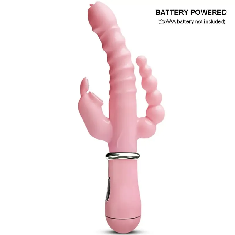 振動器強大 3 合 1 假陽具兔子振動器防水肛門陰蒂振動器性玩具女性情侶調情假陽具振動器