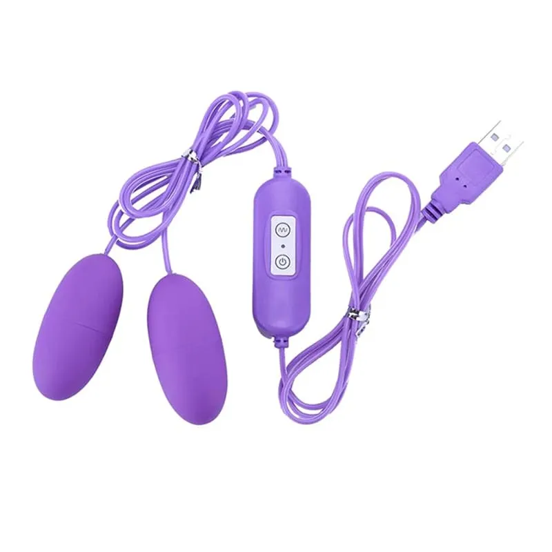 Vibrador de bala com motor duplo, ovo vibratório recarregável por USB, estimulador de clitóris, massageador, brinquedo sexual de prazer em múltiplas velocidades