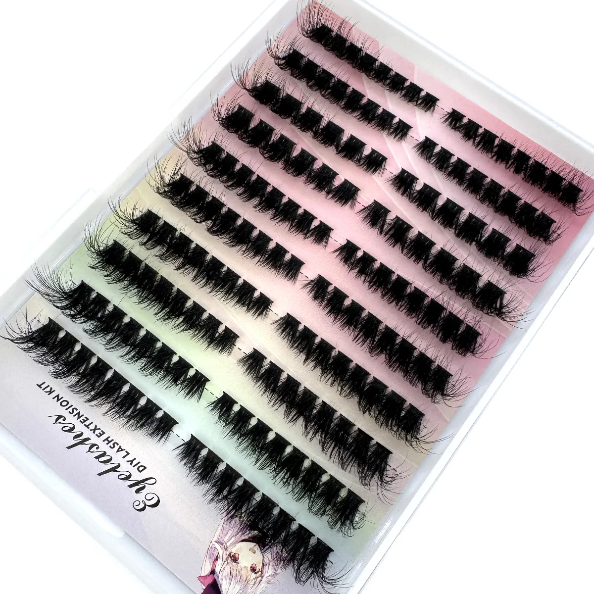 Links + Rechts Wimperverlenging Cat/Fox Eye Effect Lash Enkele Clusters 3D Piekerige Natuurlijk Uitziende DIY Gesegmenteerde Wimperextensies