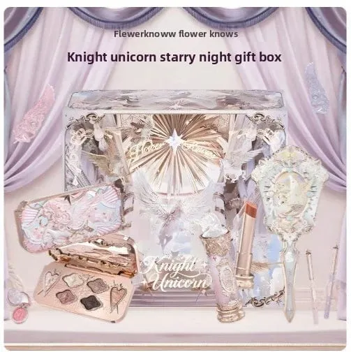 Flower Knows Unicorn Paleta de sombras vintage blush iluminador batom fofo cosméticos femininos para mulheres