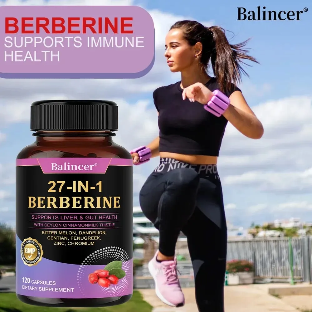 Berberine Capsules - with Ceylon Cinnamon - Blood Sugar Balance Cardiovascular Health Aid Digestion Promote Metabolism