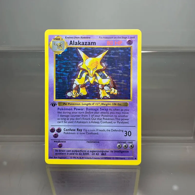 PKM Single Cards 1st Edition 1996 Mewtwo Charizard Dragonite Zapdos PTCG Foil Cards Base Set Game Collection PKM Proxy Cards