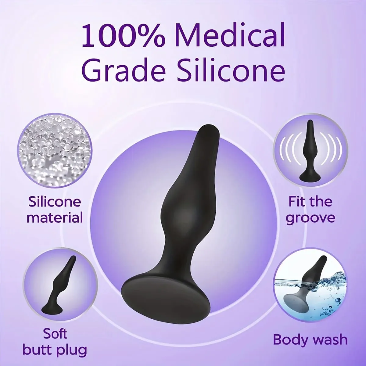 Plugue anal de silicone para iniciantes, plugue anal para homens e mulheres, massageador de próstata para gays, mini bala anal, masturbador, brinquedo sexual para homens