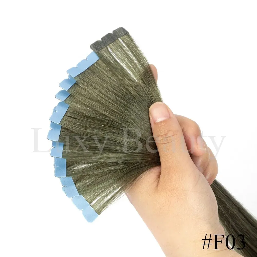 Mini fita colorida em extensões de cabelo, fita invisível sem costura em cabelo humano 10 tamanhos rosa vermelho verde roxo azul mini fita de cabelo