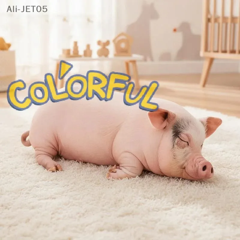 3D Pig Stuffed Throw Pillow Soft Washable Skin-Friendly Fabric Plush Cushion for Sofa Bedroom Car Rest