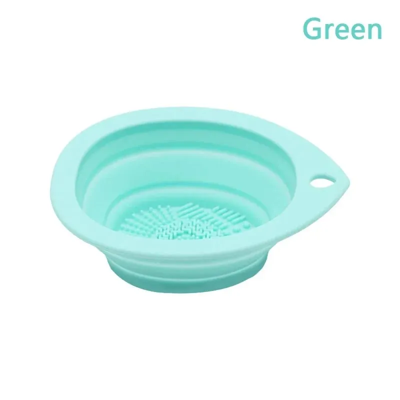 Escova de maquiagem de silicone limpador dobrável escova de cosméticos tigela de limpeza em pó puff beleza esponja tapete de lavagem escovas almofada de purificador