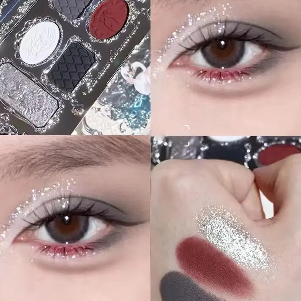 Paleta de sombras de balé mágico, paleta de sombras de balé de cisne, fosca, fina, brilhante, pérola, rosto, glitter, sombra de olho