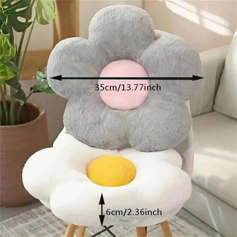 Practical 35cm Kawaii Colorful Flower Plush Pillow Cushion Soft Sunflower Plant Mat Stuffed Sofa Bed Sleeping Back Decor Gifts