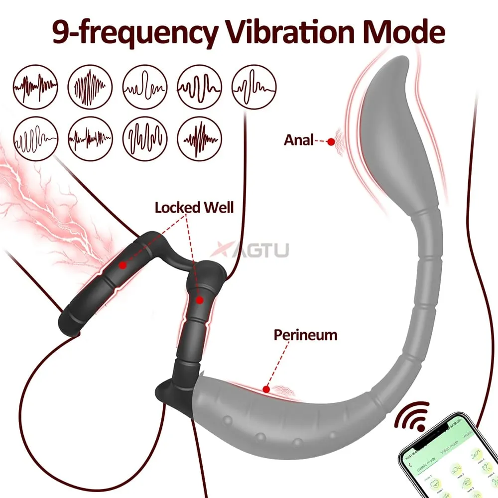 Plugue vibratório para bunda com controle por aplicativo, anel peniano para homens, massageador de próstata para gay, vibrador anal, anel peniano, brinquedo sexual adulto para homens