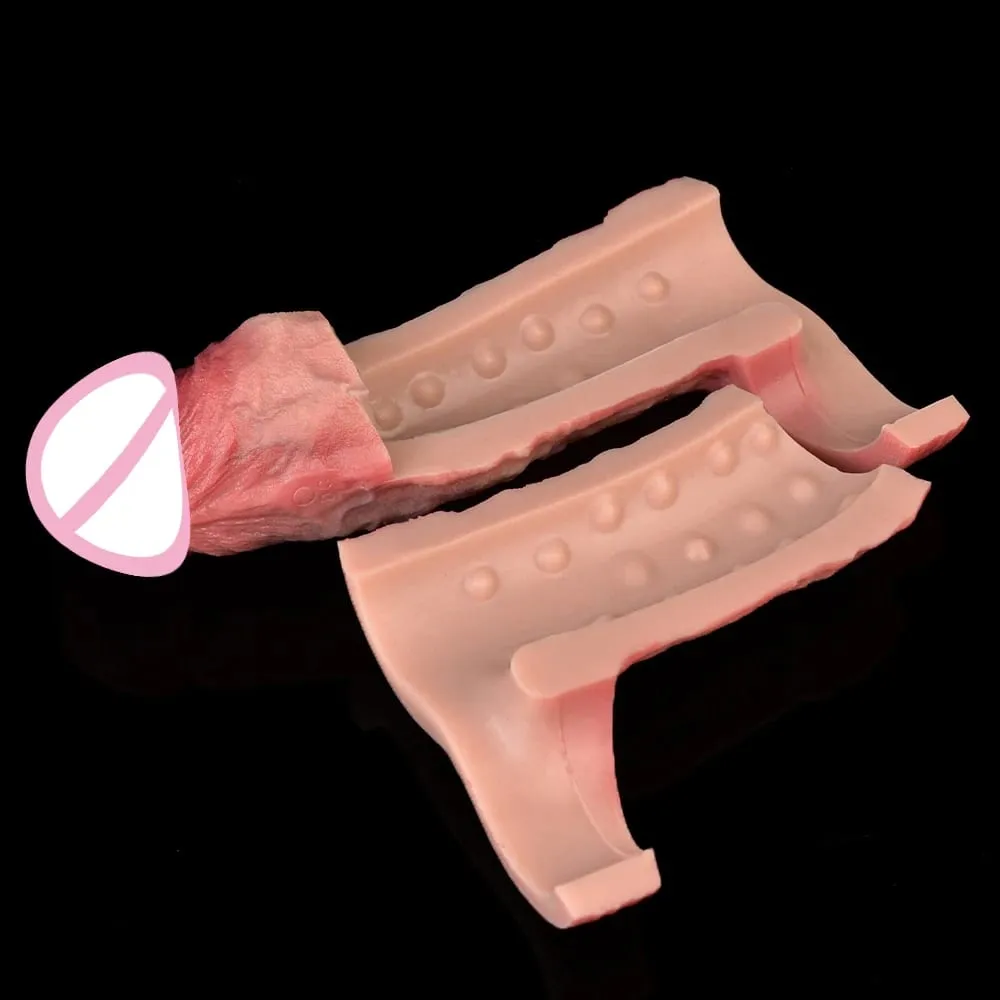 Controle sem fio realista oco vibrador macio silicone pênis manga preservativo masculino pau realçador atraso ejaculação brinquedos sexuais