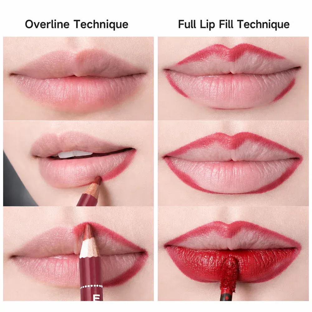 Waterproof Lip Liner Matte Nuede Red Long Lasting Makeup Pens Non-stick Cup Lipstick Women Party Makeup Lip Cosmetics