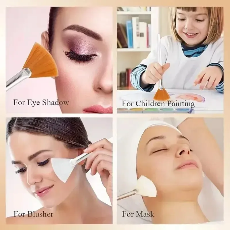 3/6/12 pçs pincéis faciais práticos forma de leque escova cabeça plana aplicador de máscara facial macio portátil escovas ferramentas cosméticas