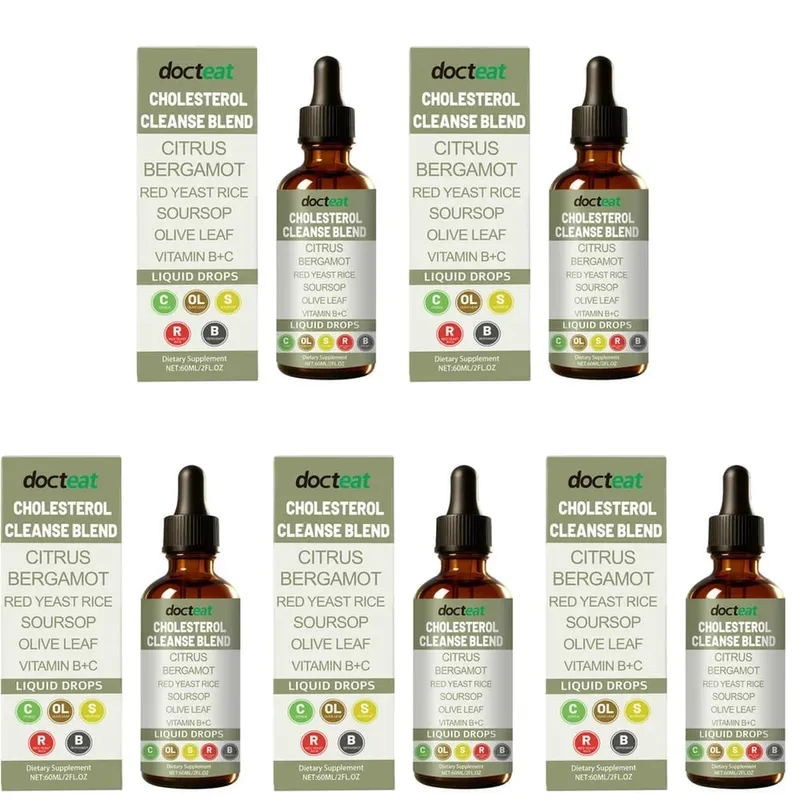 Docteat Cholesterol Cleanse Blend Gotas Líquidas Citrus Bergamota Suporta Equilíbrio Metabólico com Vitamina C e B2 Conta-gotas 60 ML